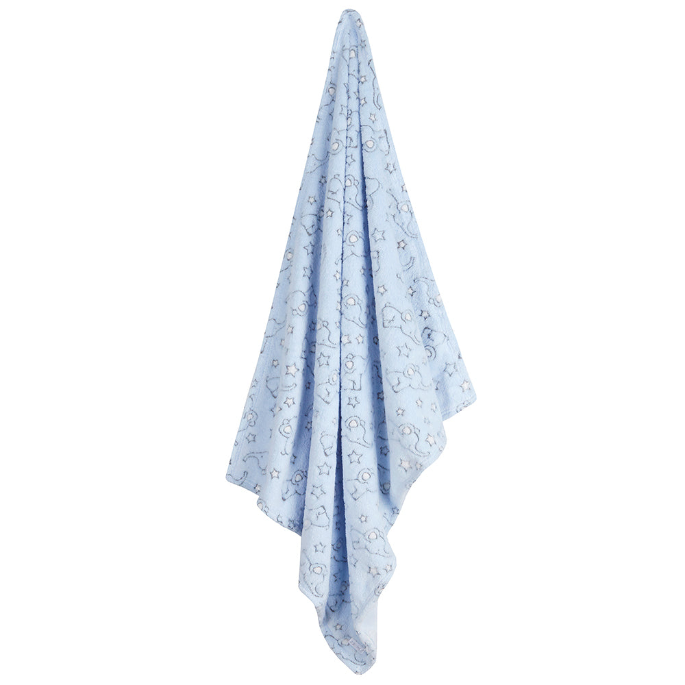 Baby Blue Elephant Jacquard Blanket