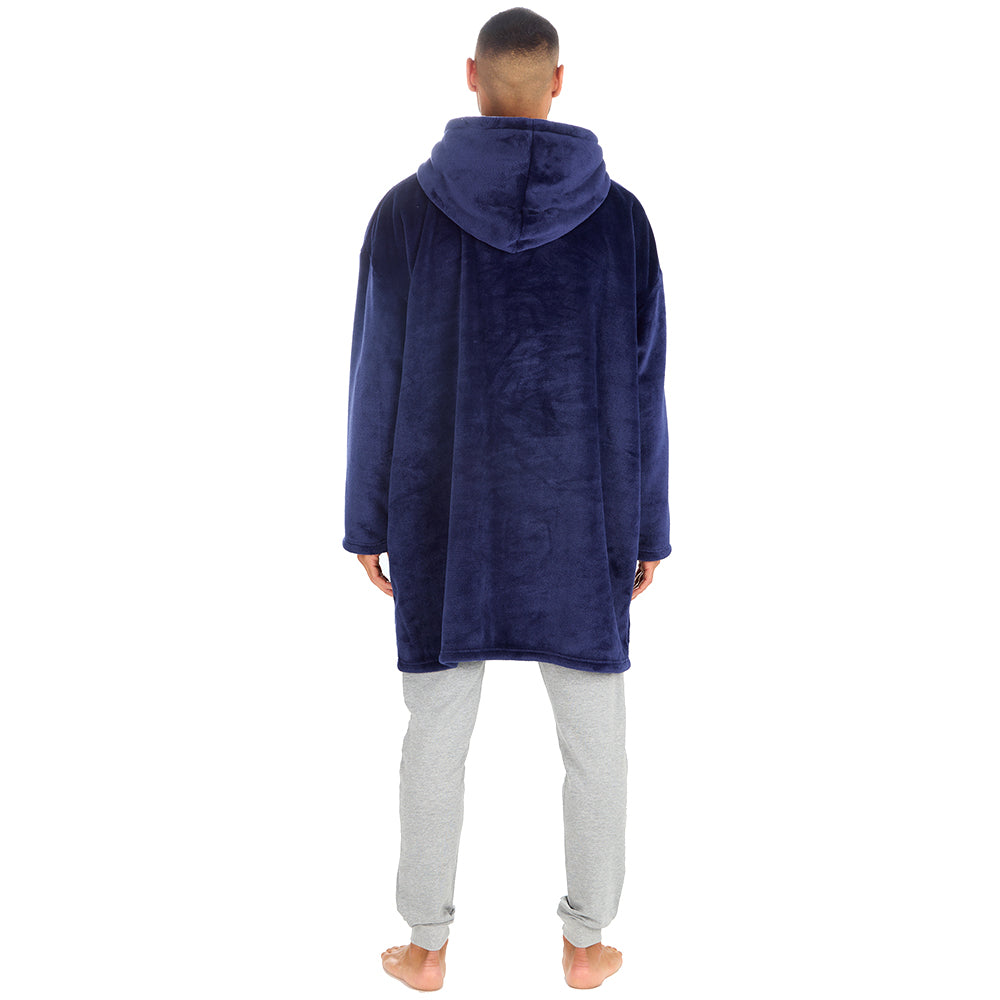 Mens Midnight Blue Plain Blanket Hoodie