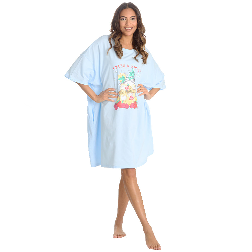 Ladies Lemonade Blue Oversize Sleep Tee