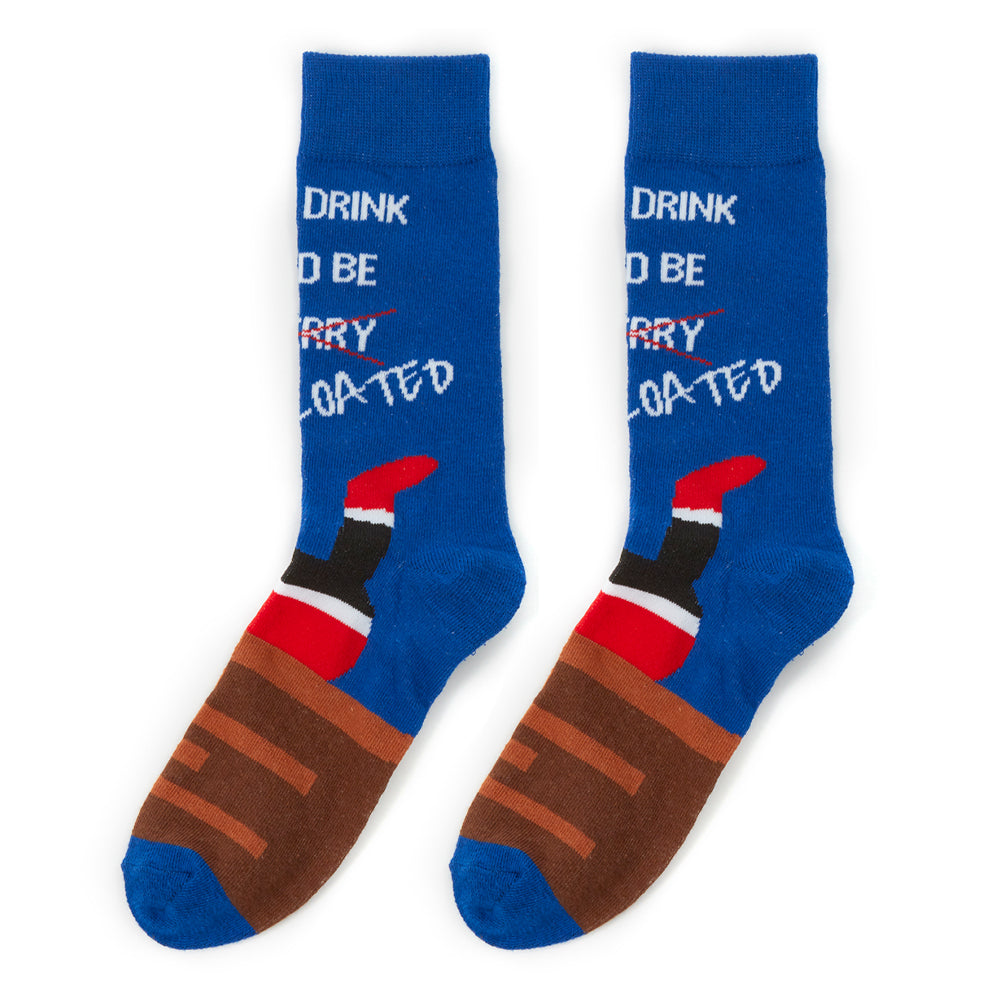 Mens Christmas Merry Bloated Cotton Socks