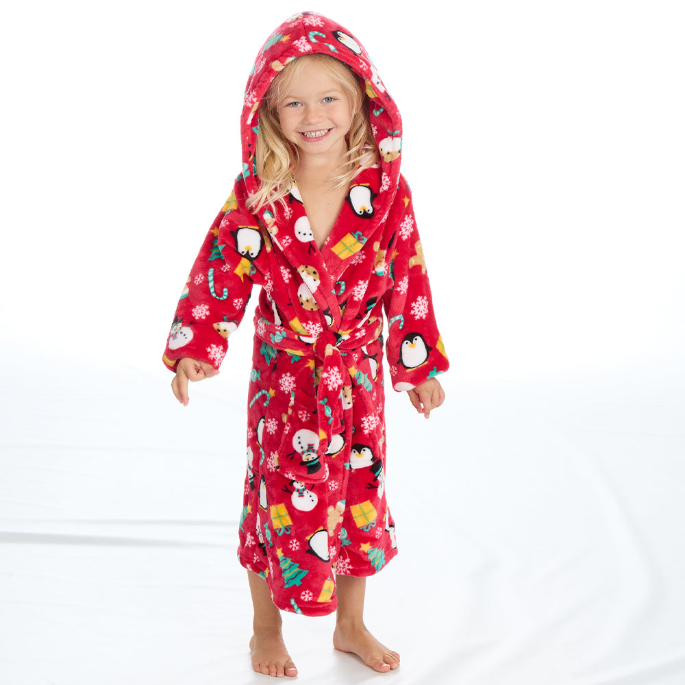 Infant Kids Christmas Red Dressing Gown