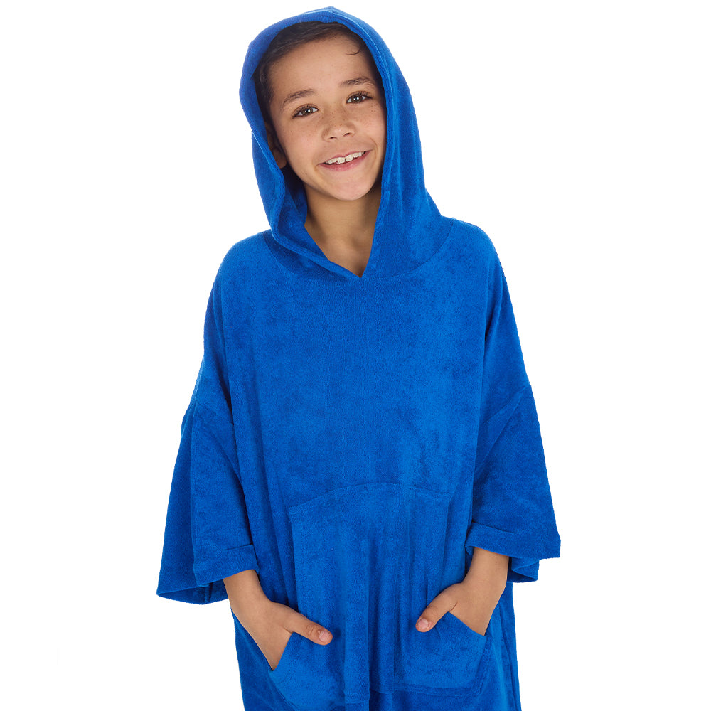 Kids Blue Towel Poncho