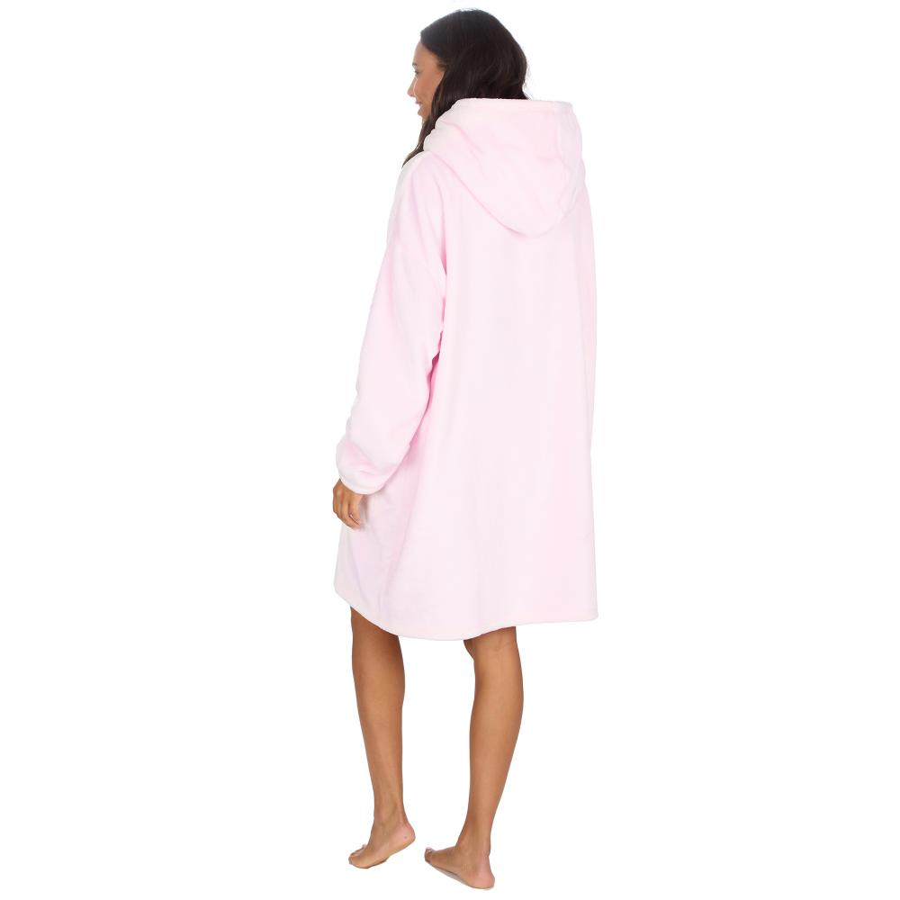 Ladies Shimmer Pink Blanket Hoodie