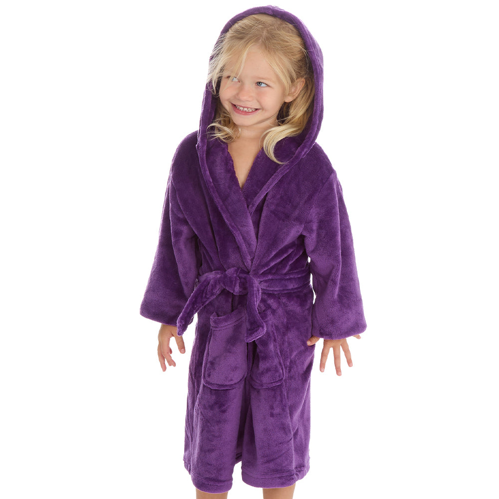 Infant Girls Plain Purple Dressing Gown