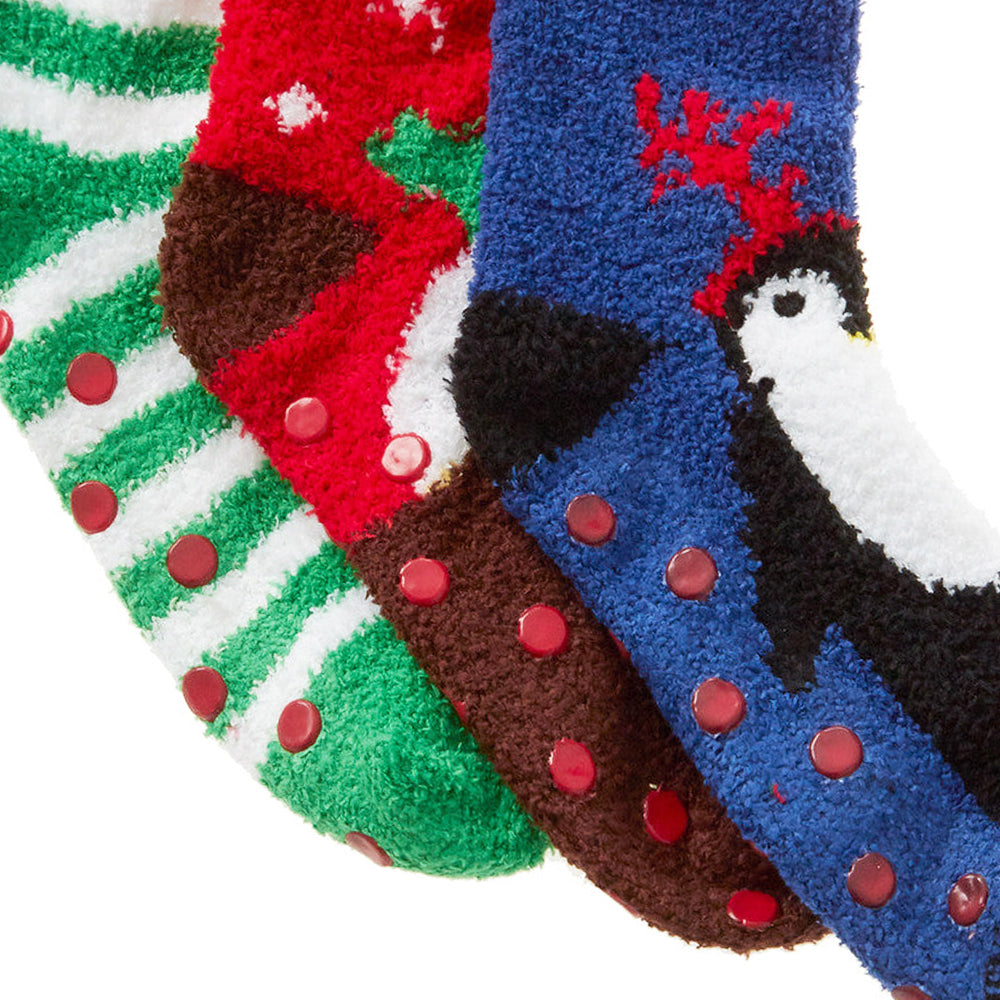 Ladies Christmas Pudding Fluffy Socks