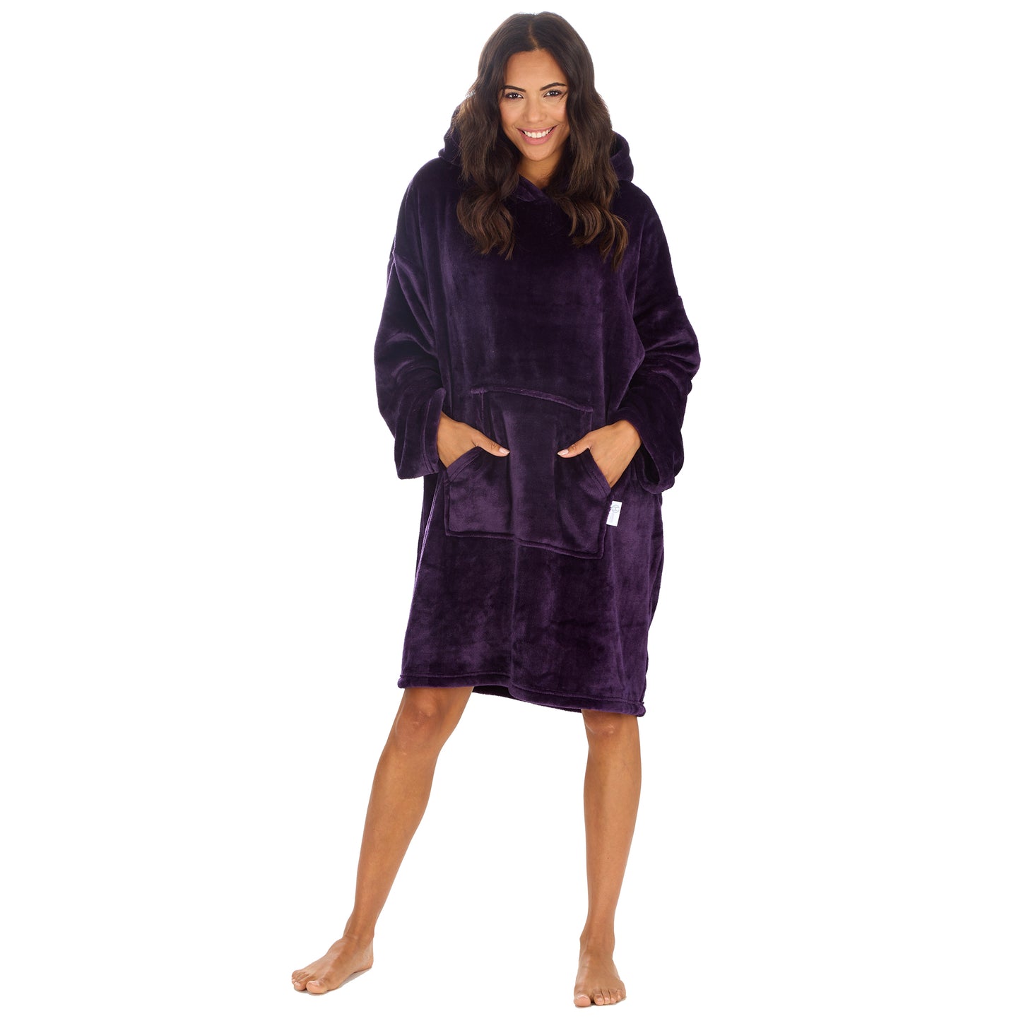 Ladies Shimmer Plum Blanket Hoodie