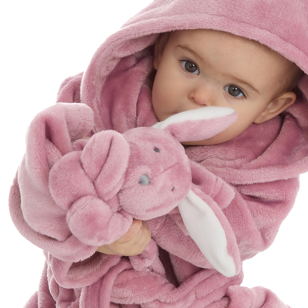 Baby Toddler Dusky Pink Bunny Comforter 