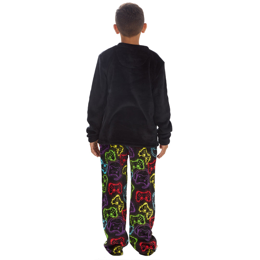 Boys Gaming Black Fleece Pyjama Set