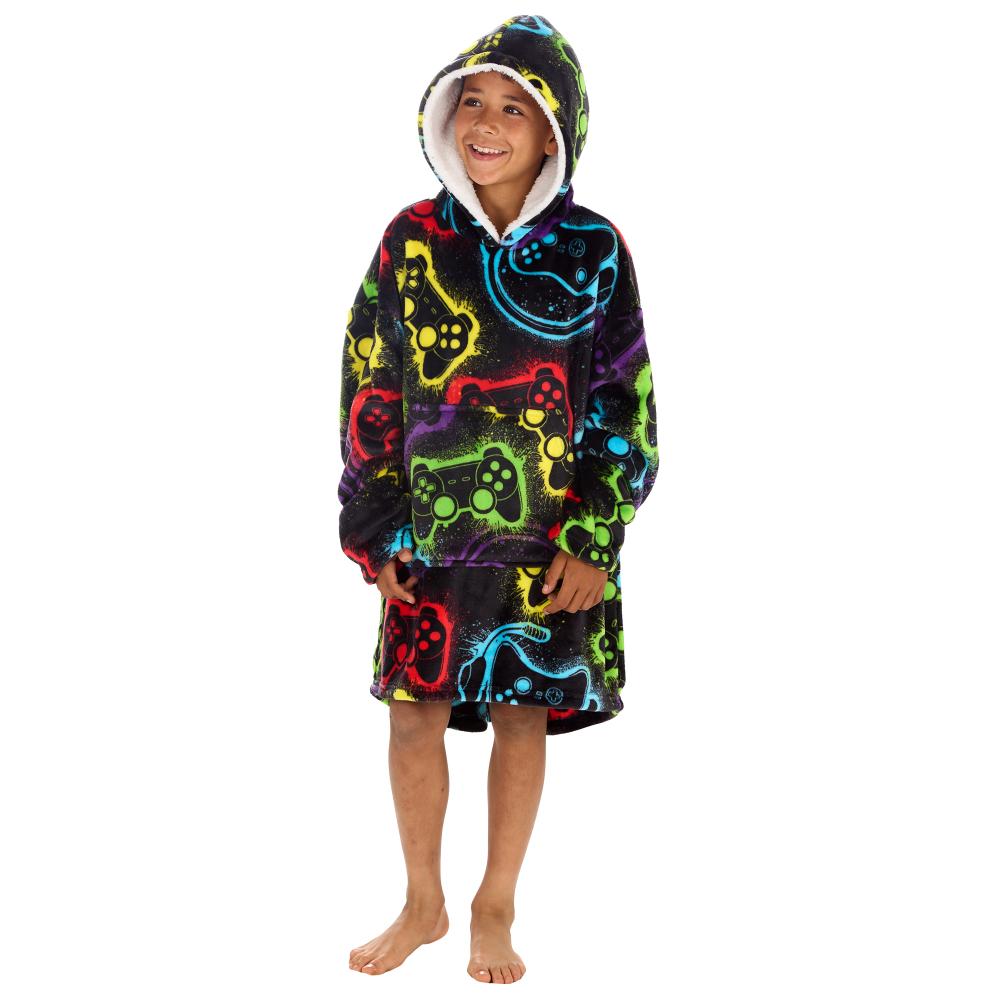 Boys Gaming Black Blanket Hoodie