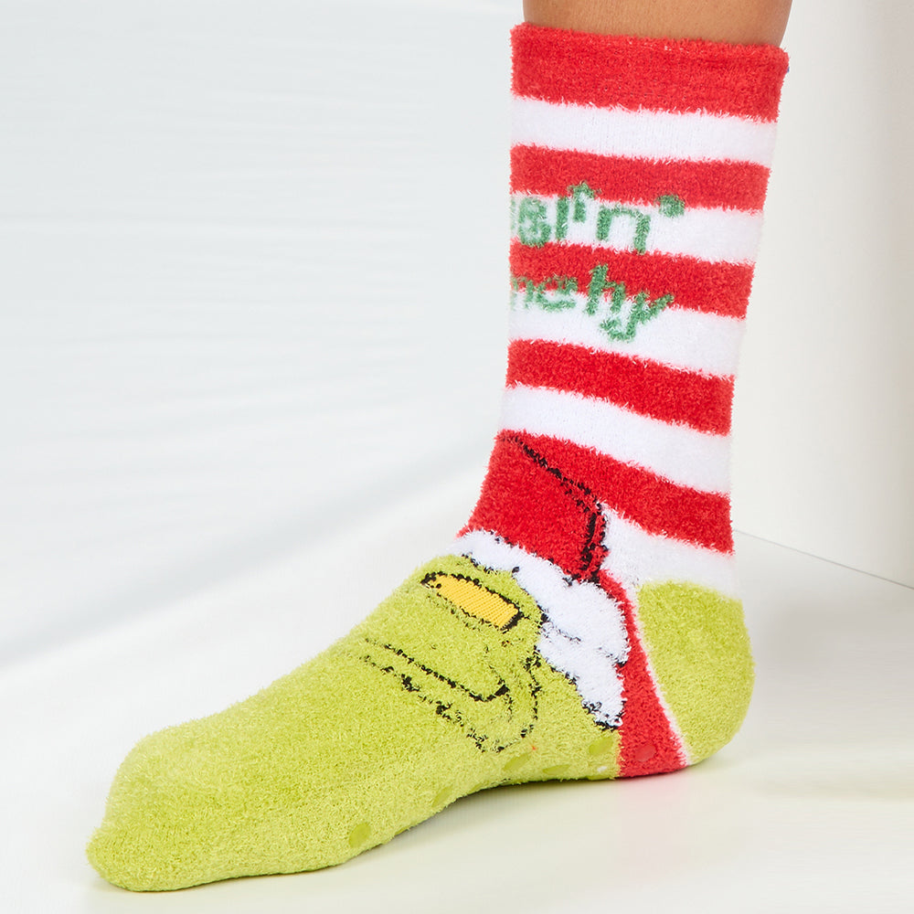 Ladies Santa Grinch Fluffy Socks