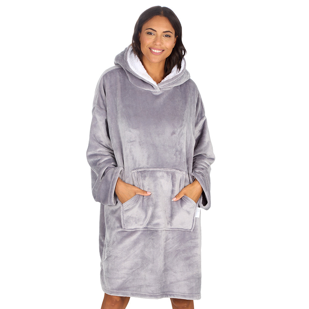 Ladies Shimmer Silver Blanket Hoodie