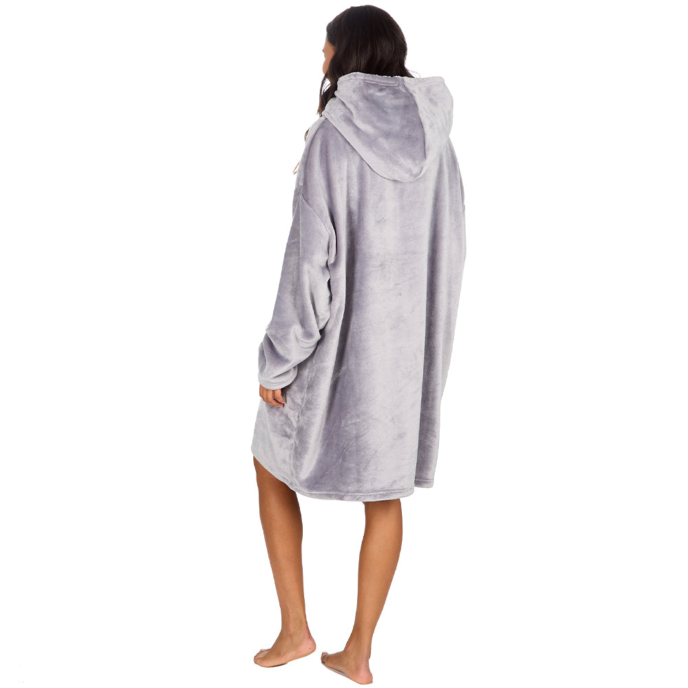 Ladies Shimmer Silver Blanket Hoodie