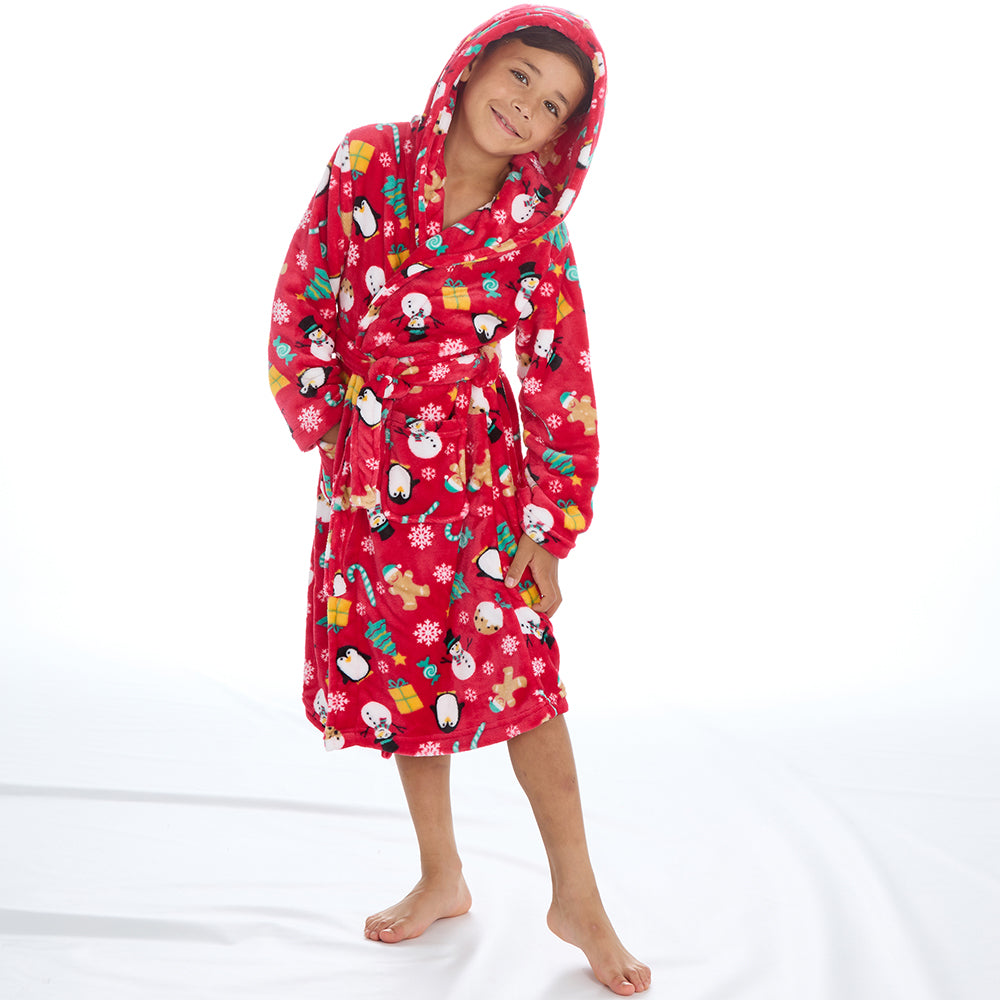 Infant Kids Christmas Red Dressing Gown