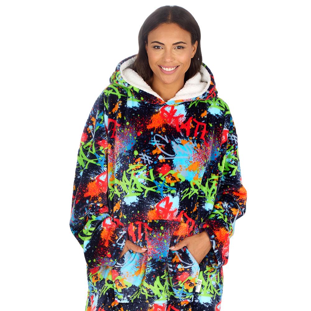 Ladies Graffiti Blanket Hoodie