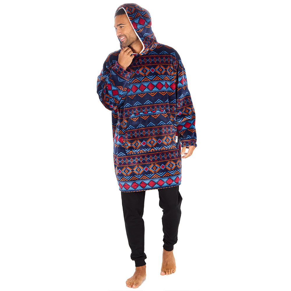 Mens Aztec Blanket Hoodie