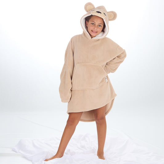 Girls Teddy Bear  Blanket Hoodie