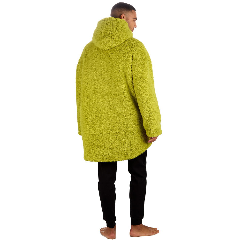 Mens Grinch Sherpa Blanket Hoodie