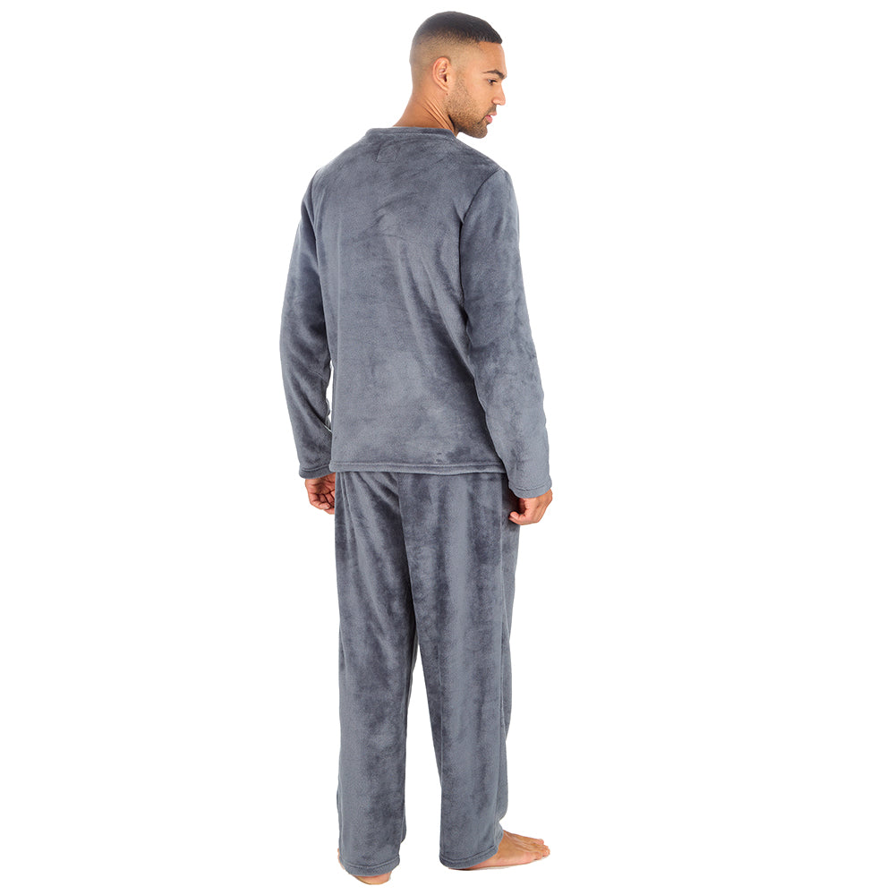 Mens Shimmer Silver Fleece Lounge Set