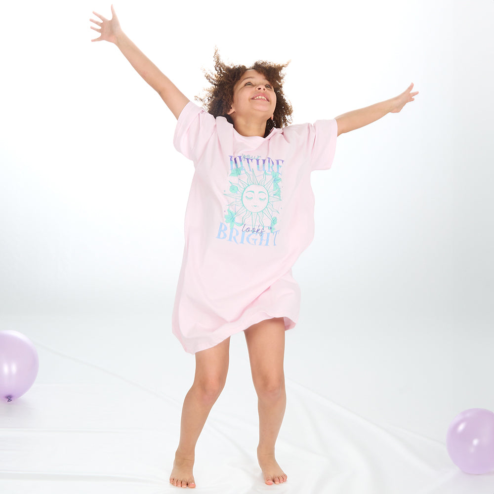 Girls Future Pink Oversize Sleep Tee