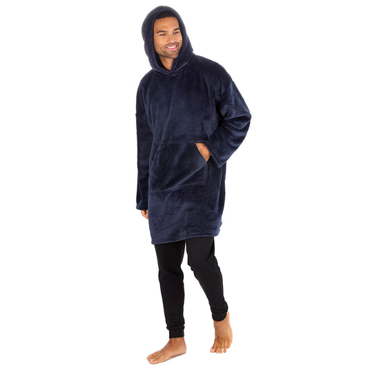 Mens Stone Blue Plain Blanket Hoodie