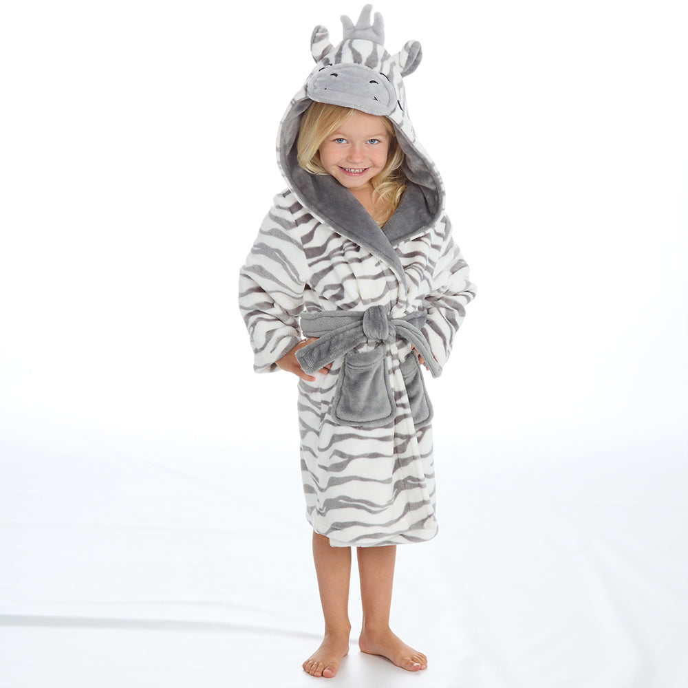 Infant Kids Zebra Fleece Dressing Gown