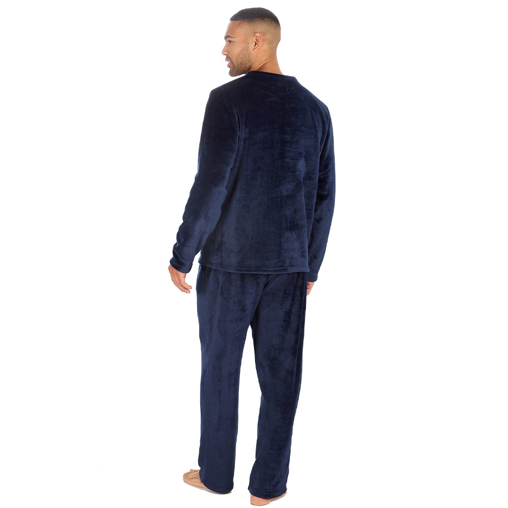 Mens Shimmer Navy Fleece Lounge Set