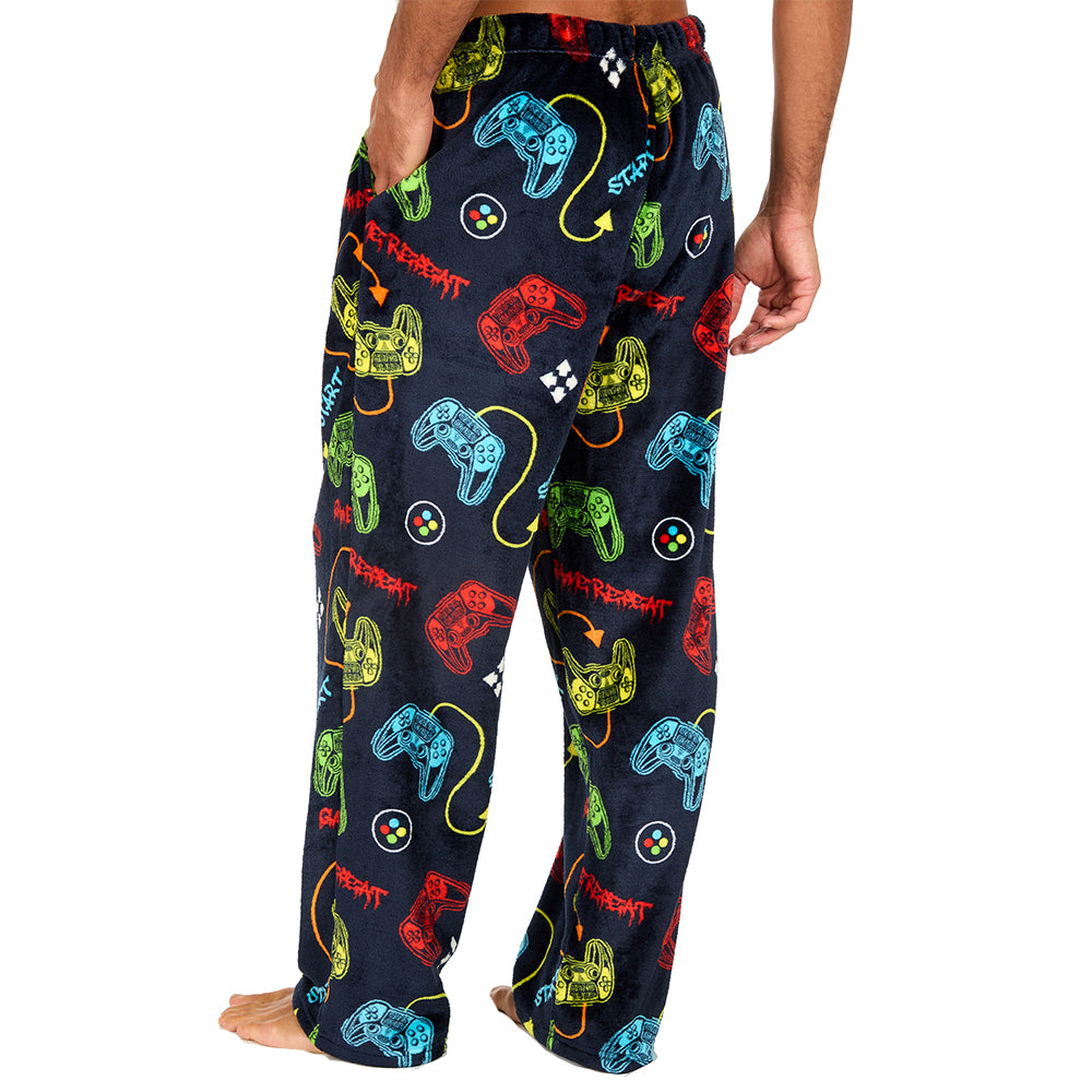 Mens Gamer Navy Fleece Pyjama Bottoms