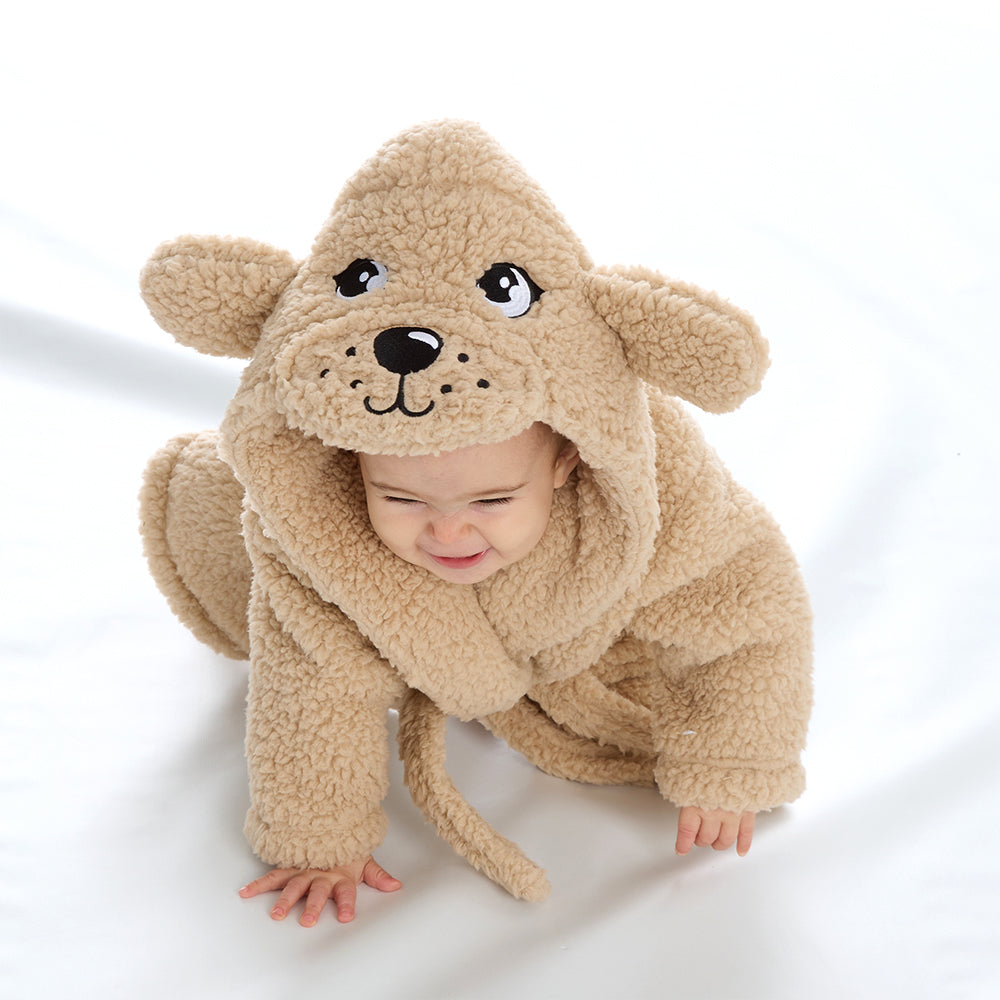 Baby Puppy Sherpa Fleece Dressing Gown