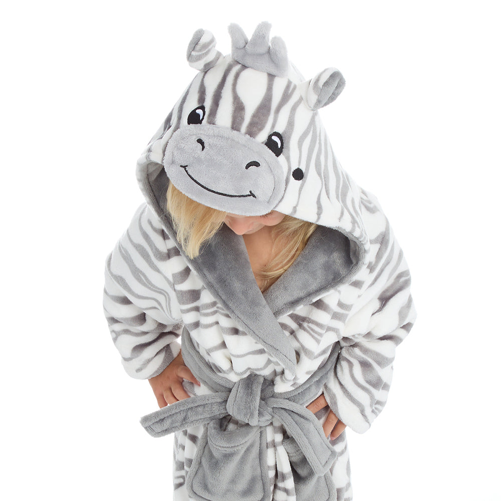 Infant Kids Zebra Fleece Dressing Gown