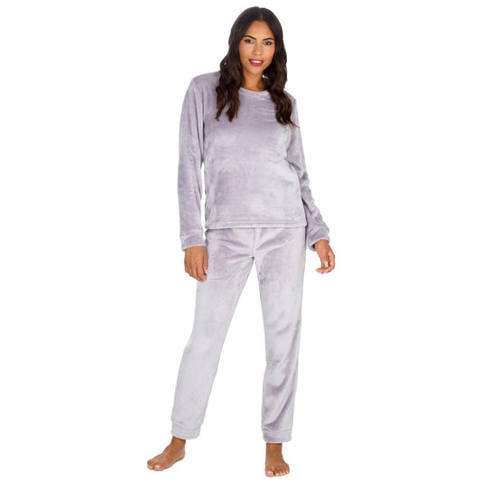 Ladies Silver Fleece Pyjama Set