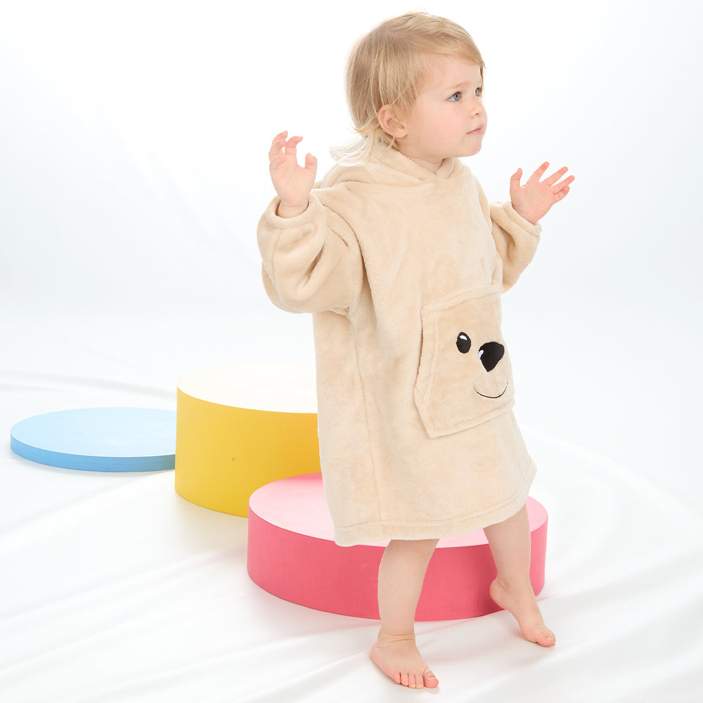 Toddler Kids Teddy Bear Mini Blanket Hoodie