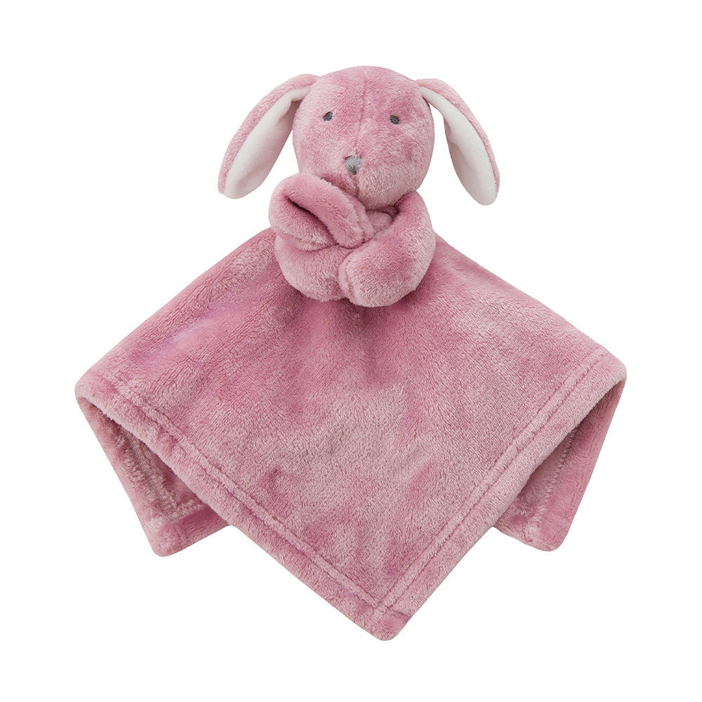 Baby Toddler Dusky Pink Bunny Comforter 