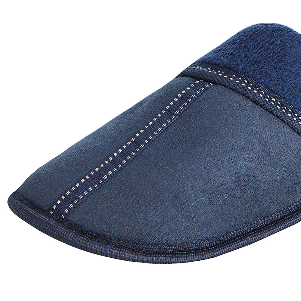 Mens Navy Mule Slippers