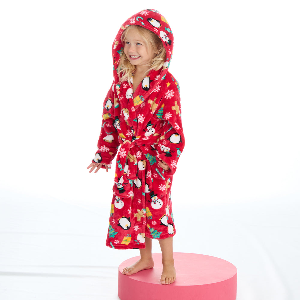 Infant Kids Christmas Red Dressing Gown