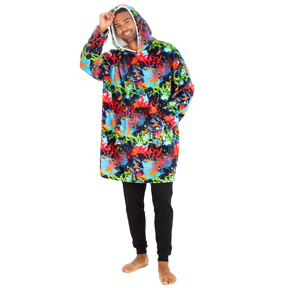 Mens Graffiti Blanket Hoodie