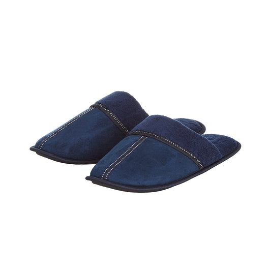 Mens Navy Mule Slippers