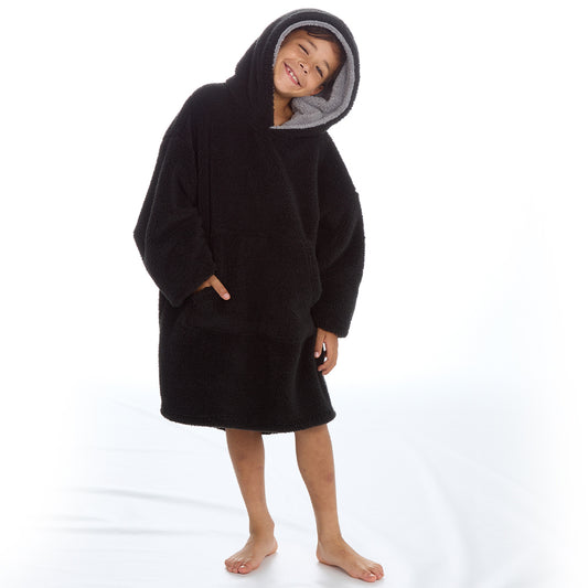 Boys Snuggle Black Blanket Hoodie