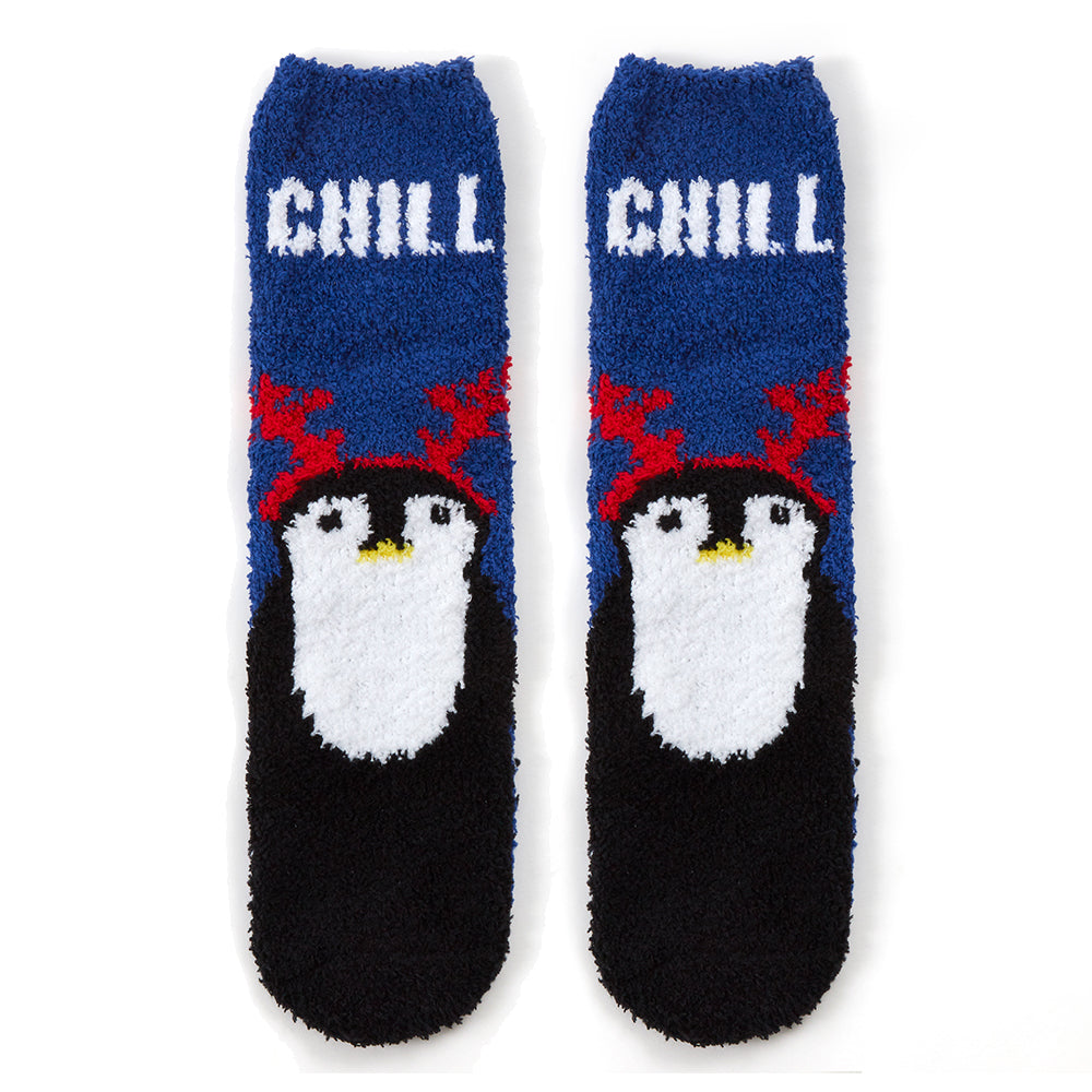 Ladies Christmas Penguin Fluffy Socks