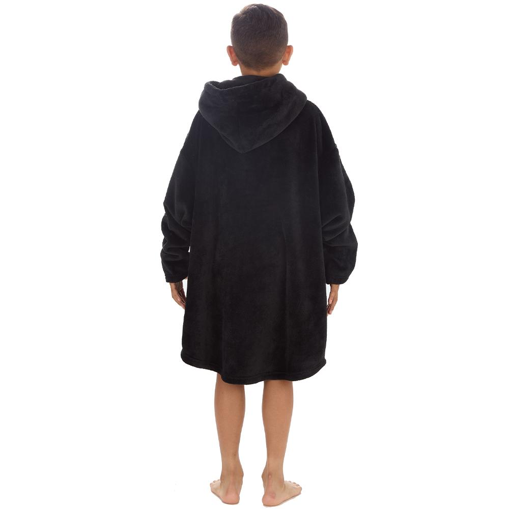 Boys Black Coral Fleece Blanket Hoodie