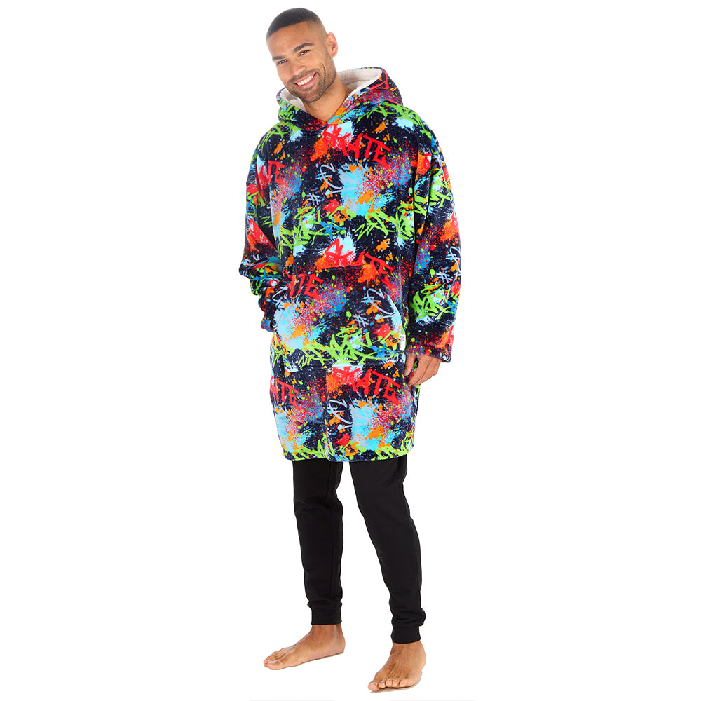 Mens Graffiti Blanket Hoodie