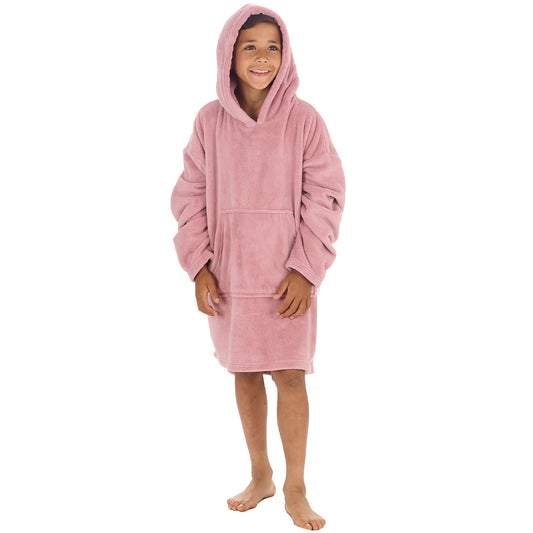 Boys Blush Coral Fleece Blanket Hoodie