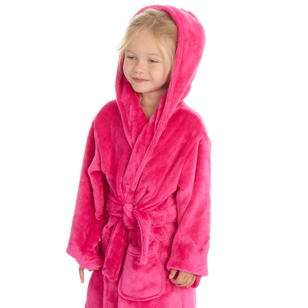 Infant Girls Plain Fuchsia Dressing Gown