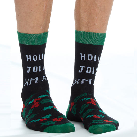 Mens Christmas Holy Jolly Xmas Cotton Socks