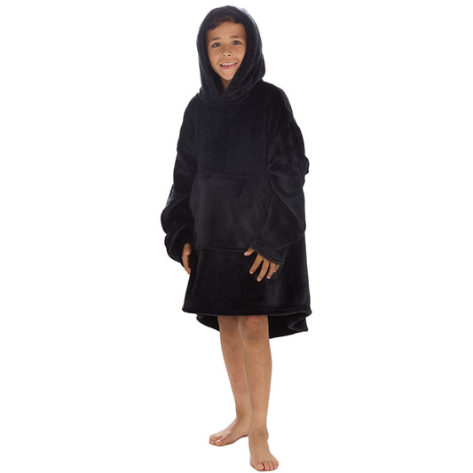 Boys Shimmer Black Blanket Hoodie