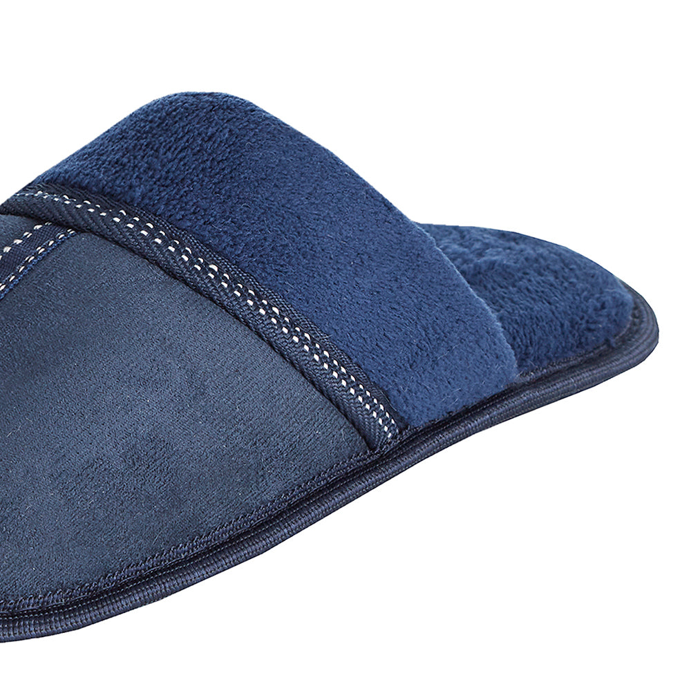 Mens Navy Mule Slippers