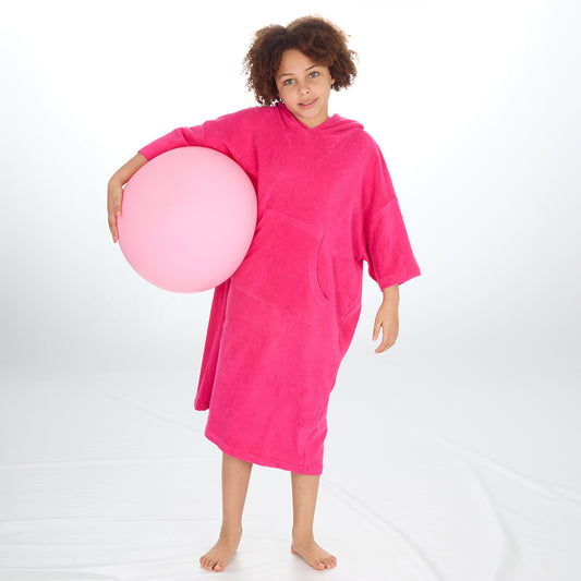 Kids Pink Towel Poncho