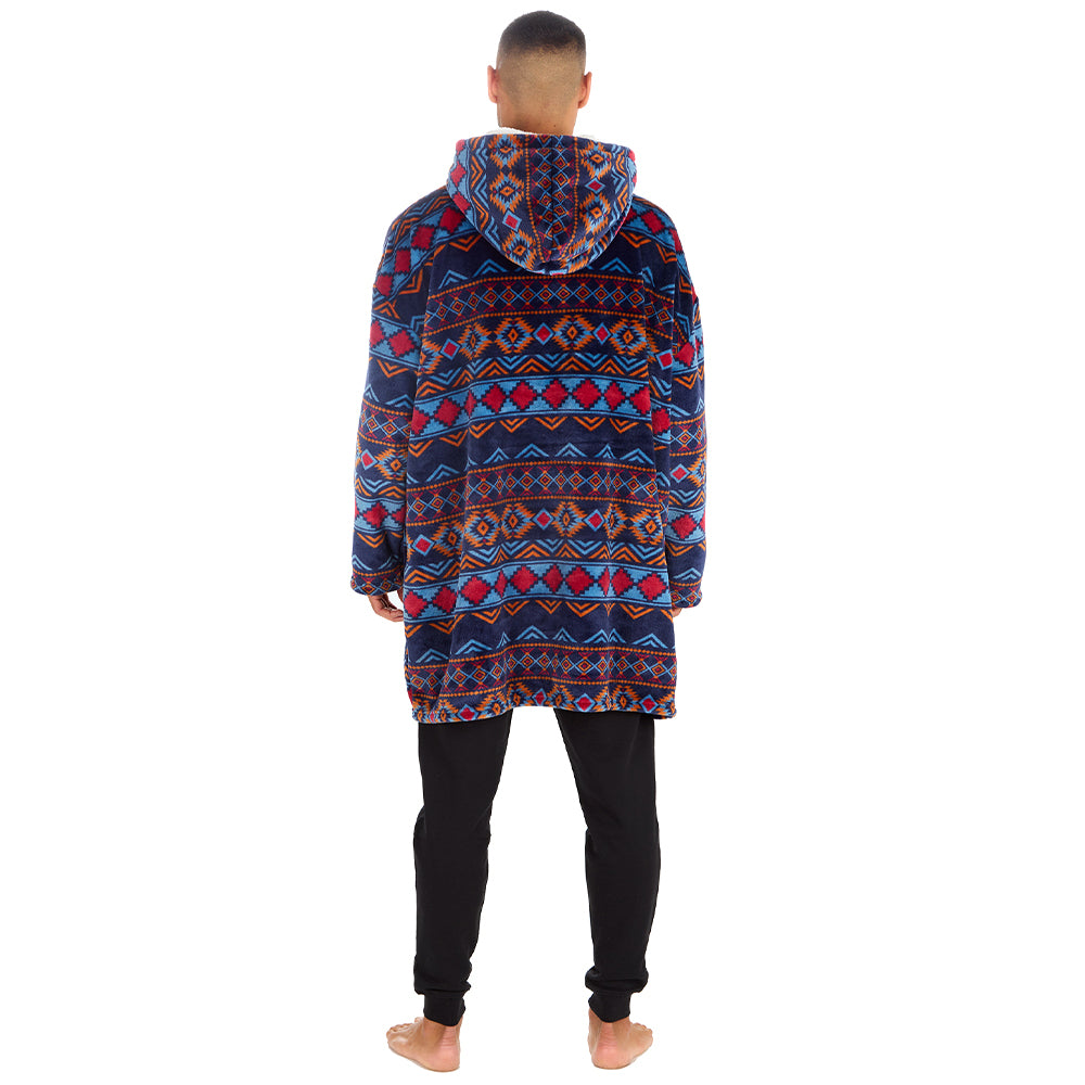 Mens Aztec Blanket Hoodie