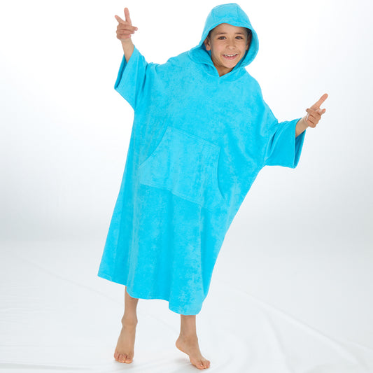 Kids Aqua Towel Poncho