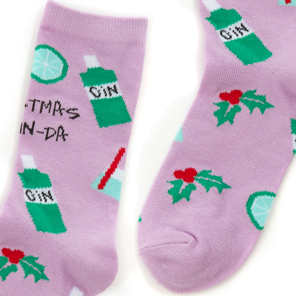 Ladies Christmas Gin-Da Cotton Socks