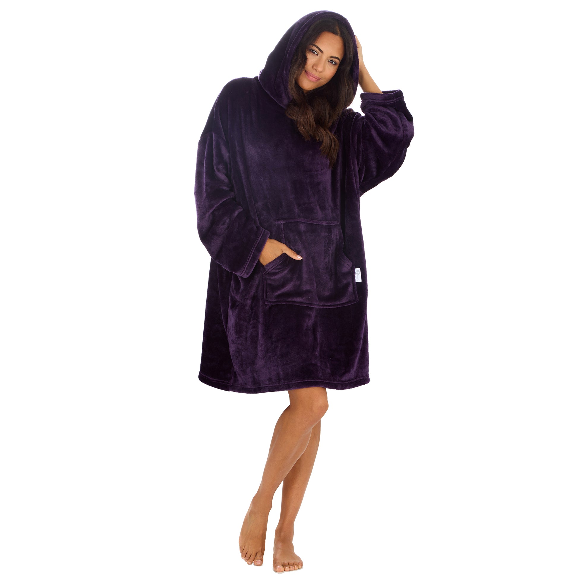 Ladies Shimmer Plum Blanket Hoodie